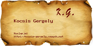 Kocsis Gergely névjegykártya